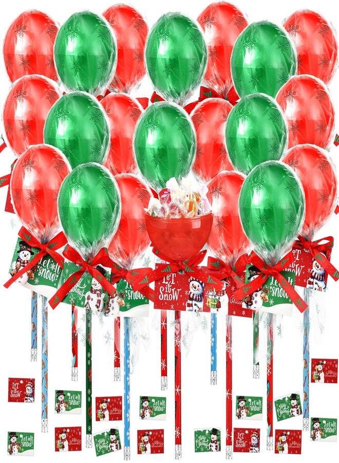 Simgoing 96 Pack Christmas Party Favor Return Gifts for Party Christmas Candy Container Goodie Bags Stuffers Empty Giant Lollipop Fillable Hold from Teacher for Classroom Exchange Stationery Filler - Image 1